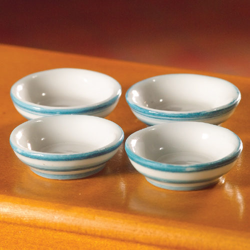 Dolls House Cornish Style Cereal Bowls (4)