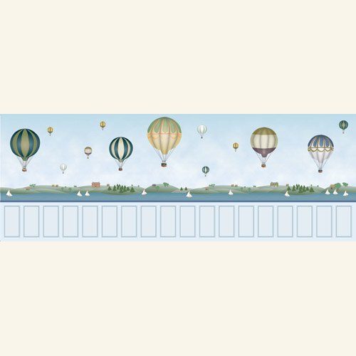 Dolls House Balloon Mural Nursery Wallpaper