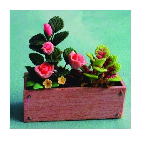 Dolls House Roses in Window Box