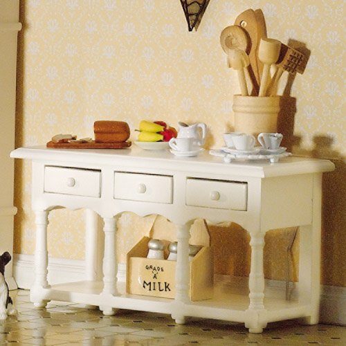 Dolls House Victorian White Sideboard