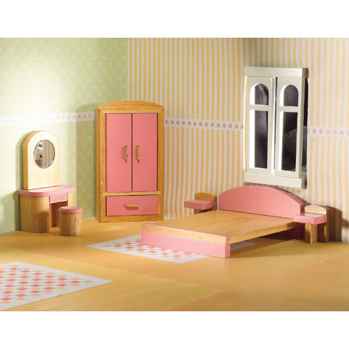 Dolls House Pink Bedroom Set