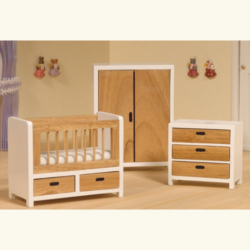 Dolls House Pine Nursery Set