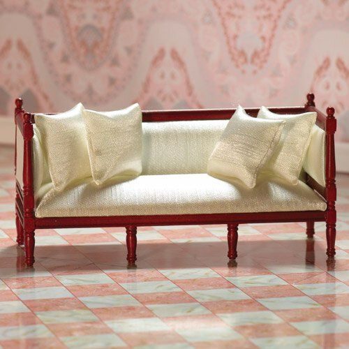 Dolls House Cream Silk Louis XVI Sofa