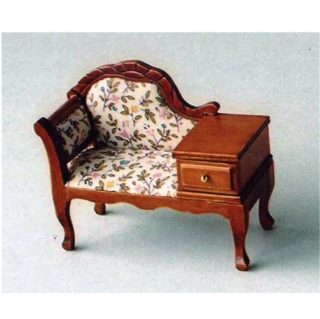 Dolls House Walnut Telephone Seat