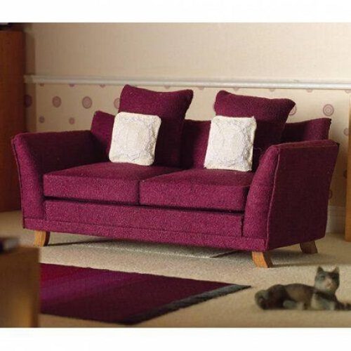 Dolls House Soft Plum Sofa