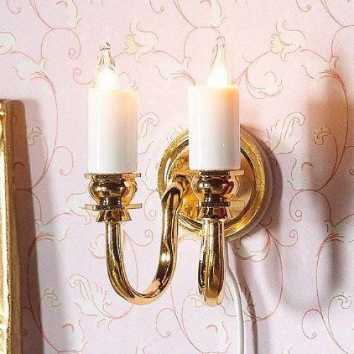 Dolls House Wall Light Twin - Candle Style