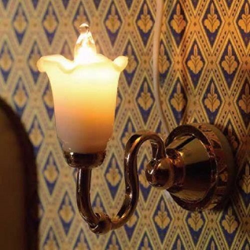 Dolls House Wall Light - White Tulip