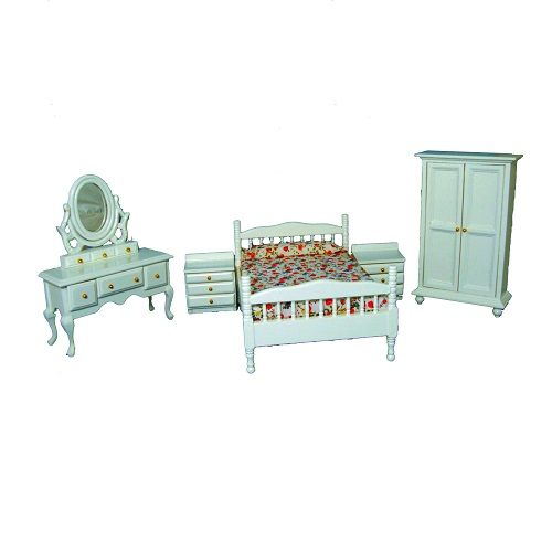 Dolls House White Bedroom Set