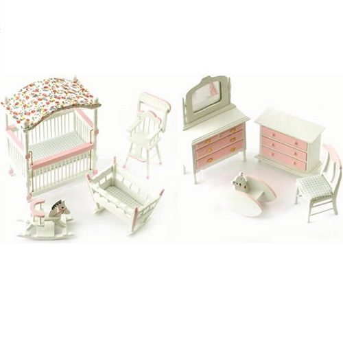 Dolls House Pink Cot Nursery