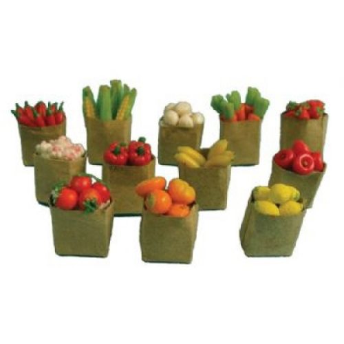 Dolls House Fruit & Vegetables in a Paper Bag