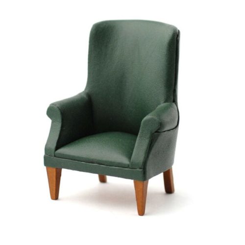 Dolls House Green Leather Porter's Chair