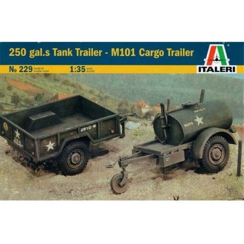 Italeri U.S. 250 Gallon Tank Trailer & M101 Cargo Trailer