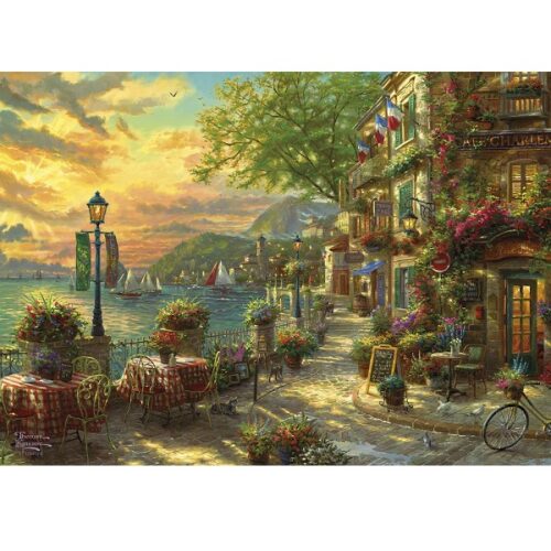 French Riviera Cafe - 1000 Piece Jigsaw Puzzle