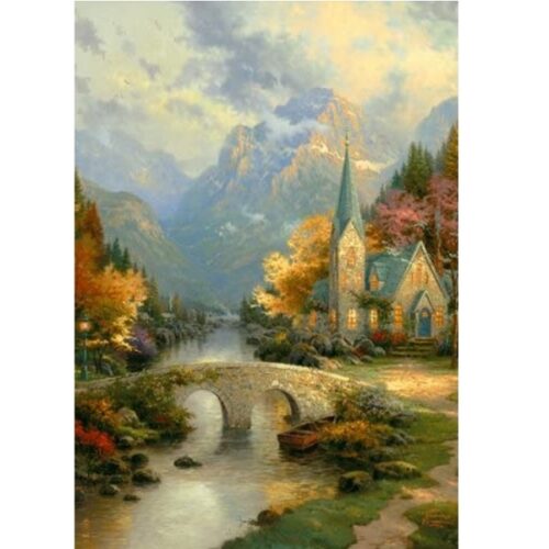 Lamplight Bridge & Mountain Chapel -  2x 500 Piece Jigsaw - Image 2