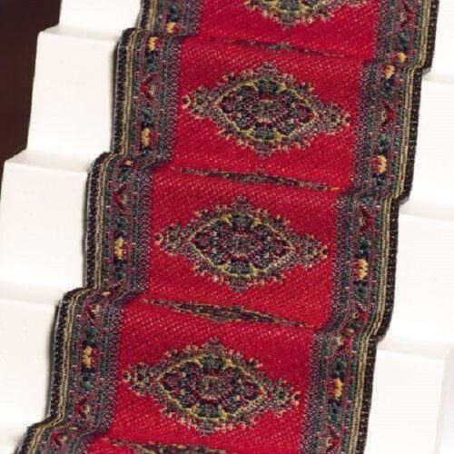 Dolls House Red Motif Stair Carpet