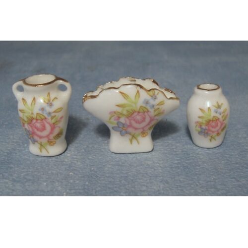 Dolls House Floral Vases - 3 Pack