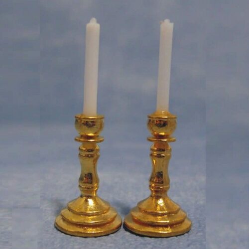 Dolls House Brass Candle Sticks