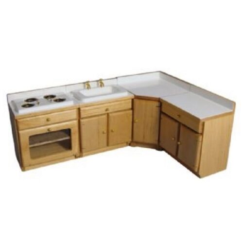 Dolls House Pine Kitchen Unit Set