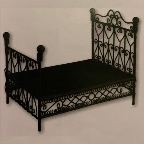 Dolls House Black Metal Double Bed