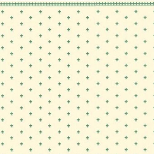 Dolls House Fleur DeLys Green Wallpaper