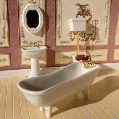 Dolls House Classic Bathroom Set, 4 pcs