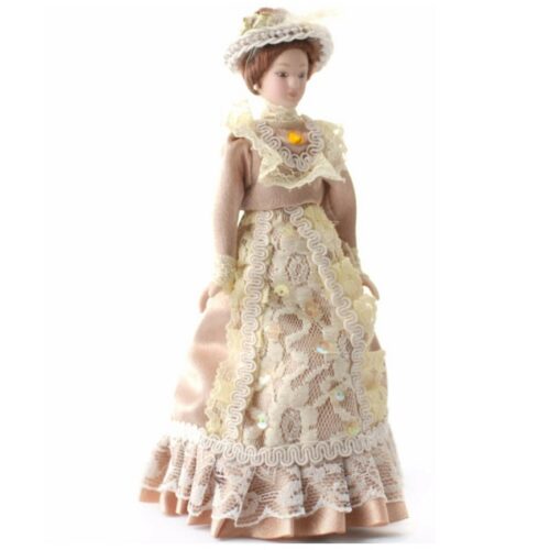 Dolls House - Victorian Lady dressed in Beige