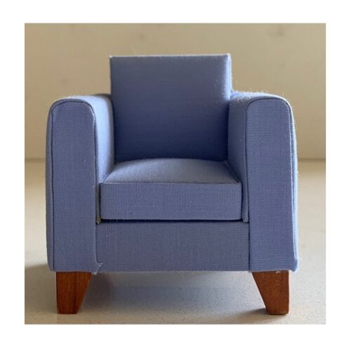 Dolls House Modern Blue Armchair