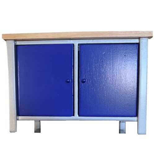 Dolls House Blue Kitchen Island Unit