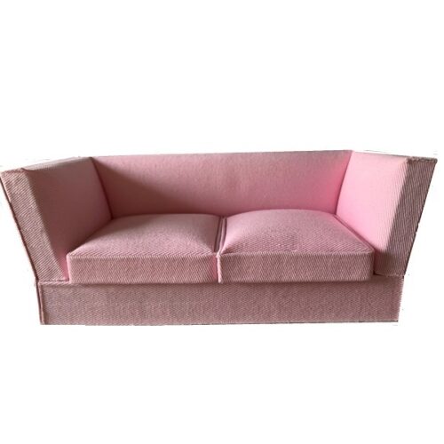 Dolls House Modern Pink Sofa in a stylish cloth fabric