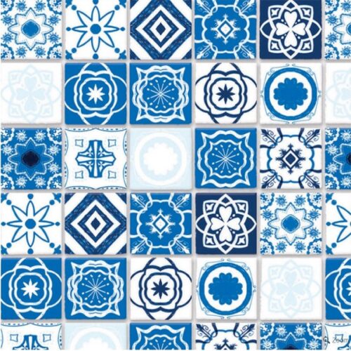 Dolls House Blue Mediterranean Tiles