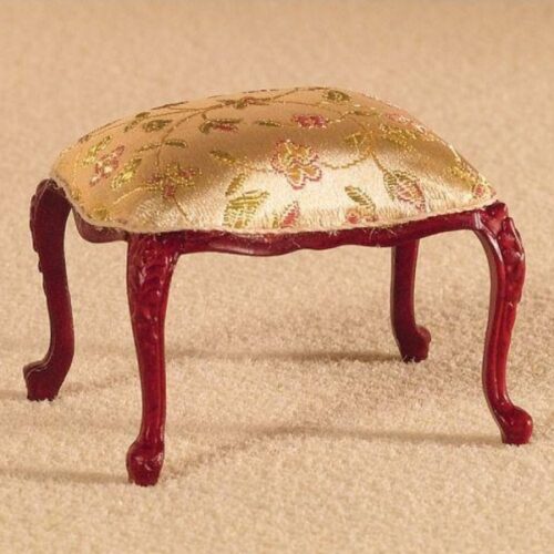 Dolls House Finely Carved Armchair & Stool - Image 3