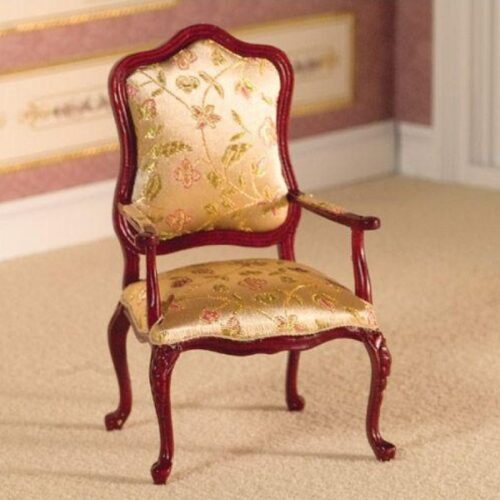 Dolls House Finely Carved Armchair & Stool - Image 2