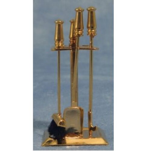 Dolls House Fireplace Brass Companion Set