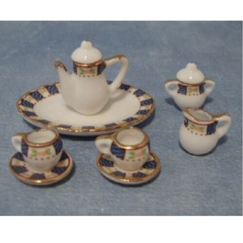 Dolls House Oval Dark Blue Coffee Set