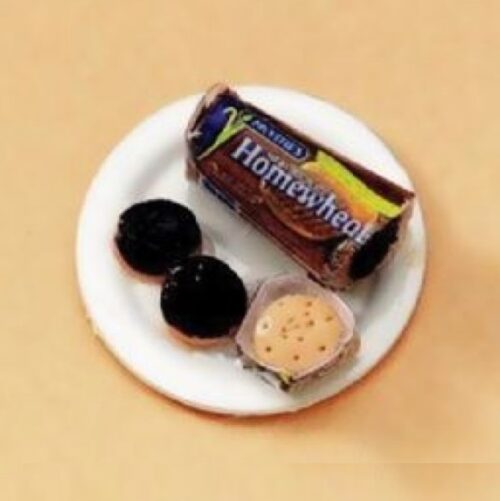 Dolls House Chocolate Digestives on a Plate