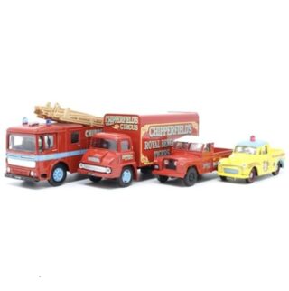 Corgi Land Rover, Morris Minor Pick-up, Thames Trader and AEC Fire Engine