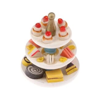 Dolls House Cake Stand with Afternoon Tea